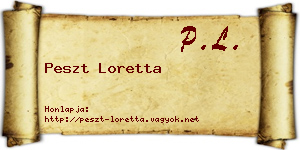 Peszt Loretta névjegykártya